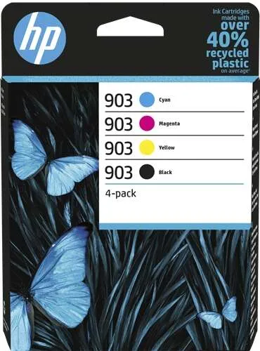 HP 903 Pack de 4 Cartuchos de Tinta Originales para Impresoras