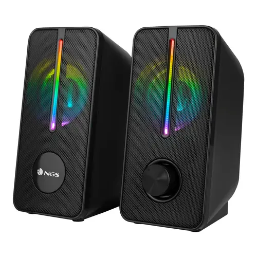 Altavoces 2.0 Ngs Gaming Con Iluminación Led Rgb, 12W Y Conexión Usb