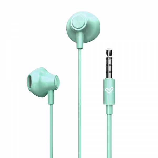 Energy Sistem Easypods Auriculares De Boton - Aislamiento Acustico - Microfono Integrado - Control De Reproduccion - Conector Jack 3.5 Mm - Cable 120 Cm. - Color Verde