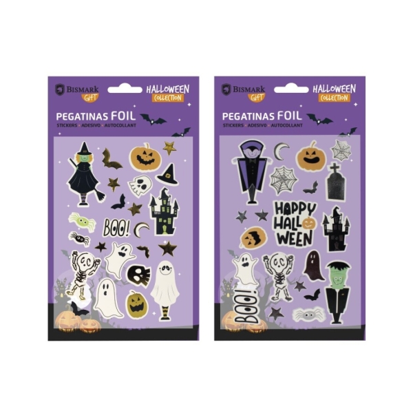 Bismark Pack Con Pegatinas Para Halloween Foil - Autoadhesivas - 2 Diseños Aleatorios
