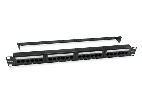 Patch Panel 24 Puertos Utp Categoria 6 1U Color Negro