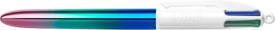 Bic Bolígrafo Retráctil 4 Colores Punta Media 1.0mm Cuerpo Blanco/Degradado Tricolor
