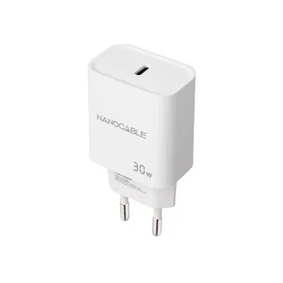 Nanocable Cargador de Pared USB-C/PD 30W Blanco
