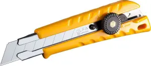 Olfa L-1 Cutter con Bloqueo de Trinquete y Empuñadura de Plástico, Canal de Acero Inoxidable
