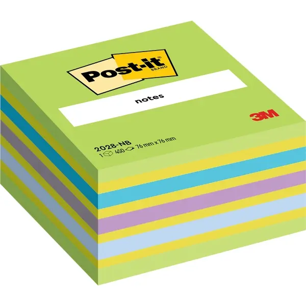 Post-it Cubo de 450 Notas Adhesivas Reposicionables 76x76mm Colores Surtidos