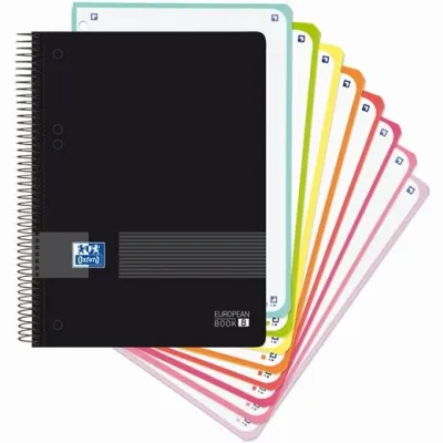 Oxford Cuaderno Live&Go A5+ 160H Microperforado 5x5mm Tapa Plástico Negro