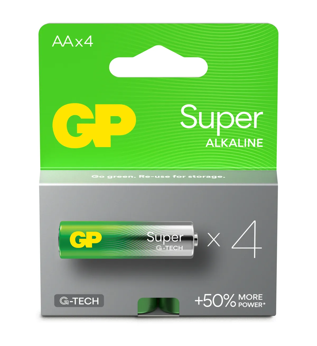 GP Pack de 4 Pilas Super Alcalinas LR06 AA 1.5V