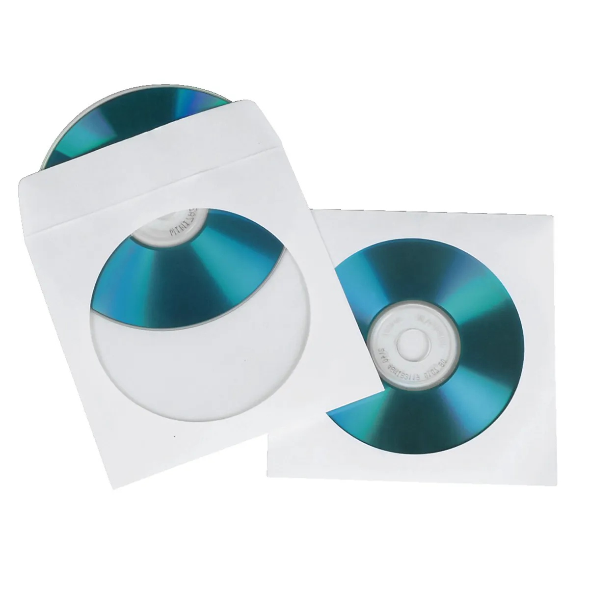 Hama Pack de 100 Fundas para CD/DVD con Ventana - 12.5x12.5x0.1cm - Color Blanco