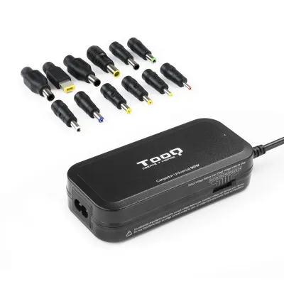 Tooq Cargador Universal Para Portatil 90W - Usb - 12 Adaptadores - Voltaje 15-24V