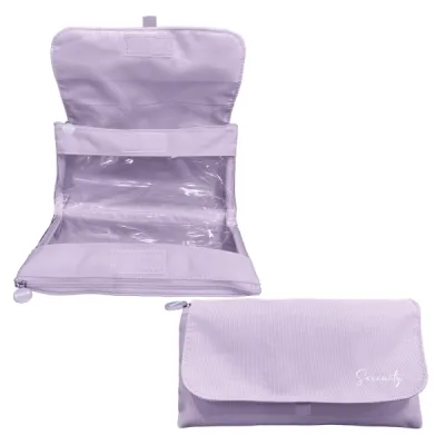 Dohe Portatodo Doble Serenity con Solapa, Bolsillo Interior y Ventanas Transparentes, 22x11x6cm, Color Morado
