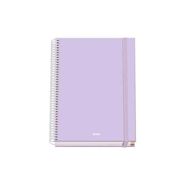 Dohe Cuaderno Espiral A5 100 Hojas Cuadricula 5mm Tapa Dura Color Morado