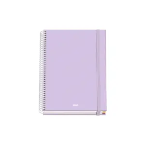 Dohe Cuaderno Espiral A5 100 Hojas Cuadricula 5mm Tapa Dura Color Morado