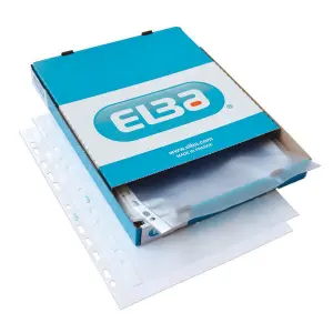 Elba Fundas Multitaladro Standard A4 Piel Naranja 90 Micras Caja 100 Unidades