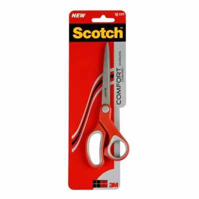 Scotch Tijeras Ergonómicas 20cm Acero Inoxidable Mango Rojo