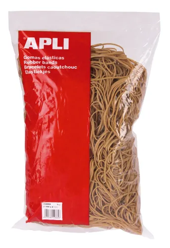 Apli Goma Elástica Marrón Caucho 100X2Mm 100Gr - Papelería
