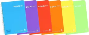 Enri Cuaderno Espiral Formato Folio 1 Línea 80 Hojas 90gr Colores Surtidos