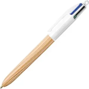 Bic Bolígrafo Retráctil 4 Colores Wood Style Punta Media 1.0mm Tinta Aceite
