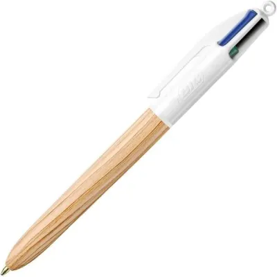 Bic Bolígrafo Retráctil 4 Colores Wood Style Punta Media 1.0mm Tinta Aceite
