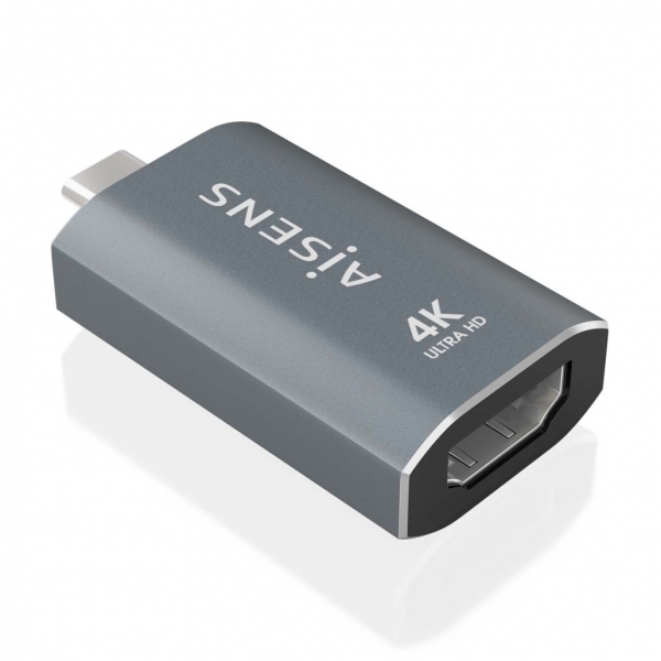 Aisens Conversor Usb-C A Hdmi 2.0 - Carcasa De Aluminio - Resolucion 4K@60Hz - Profundidad De Color 48 Bit/Px - Ancho De Banda 18Gbps - Soporta Hdcp - Color Gris