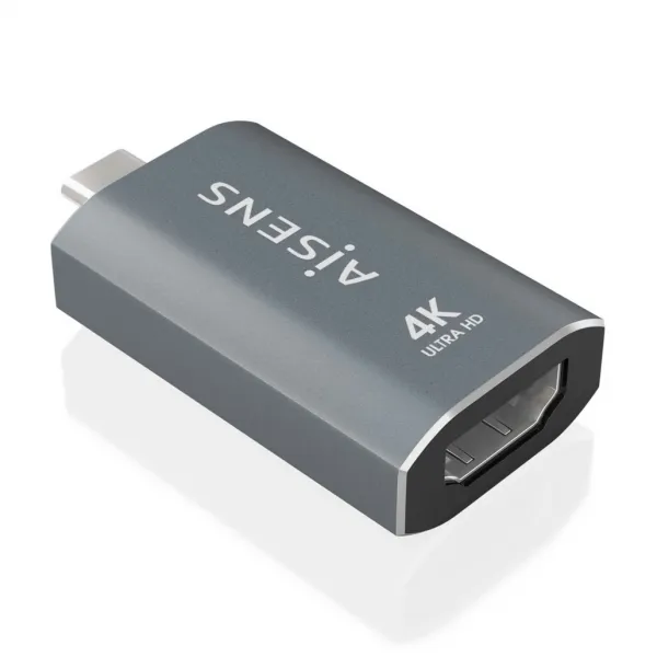 Aisens Conversor Usb-C A Hdmi 2.0 - Carcasa De Aluminio - Resolucion 4K@60Hz - Profundidad De Color 48 Bit/Px - Ancho De Banda 18Gbps - Soporta Hdcp - Color Gris