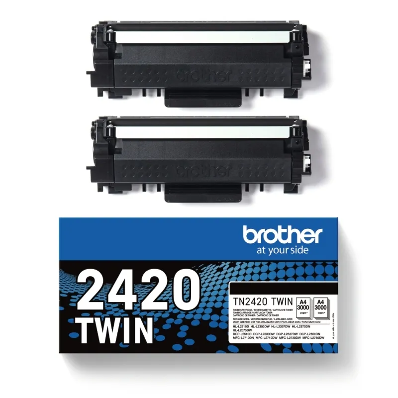Brother TN2420 Pack de 2 Cartuchos de Tóner Original Negro