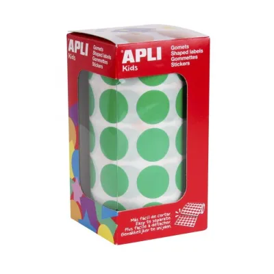 Apli Gomets Redondos 20mm Verde en Rollo