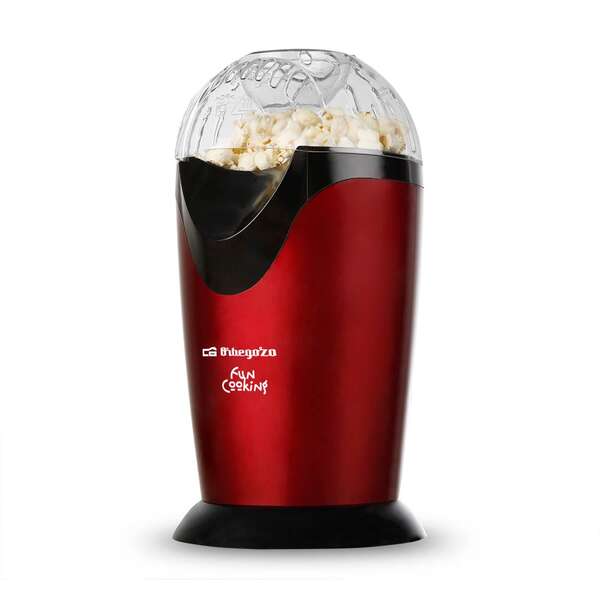 Orbegozo Pa 4300 Palomitero Portatil - Potencia 1000W - Rojo Metalizado - Sin Aceite - Facil Limpieza - Recetas De Sabores