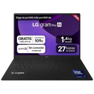 LG 16Z90TR-G.AP88B Portátil 16" Intel U7-255H 32GB RAM 1TB SSD Windows 11 Pro