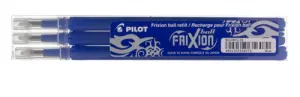 Pilot Pack de 3 Recambios Frixion Ball / Frixion Clicker Tinta Gel Borrable 0.7mm Azul