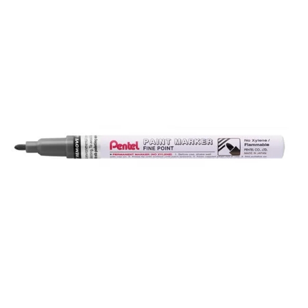 Pentel Paint Marker Marcador De Pintura - Punta Fina 2.9Mm - Permanente En Todas Las Superficies - Resistente A Luz Y Agua - Cuerpo De Aluminio - Color Negro Perla