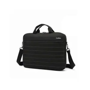 CoolBox Maletin para Portatil hasta 14" - Compartimento Principal Acolchado - Tejido Impermeable - Color Negro