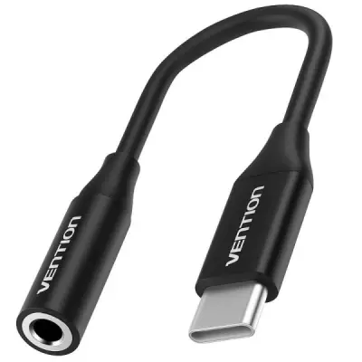 Vention Adaptador de Audio DAC USB-C Macho a Jack 3.5mm Hembra 10cm Aluminio Negro