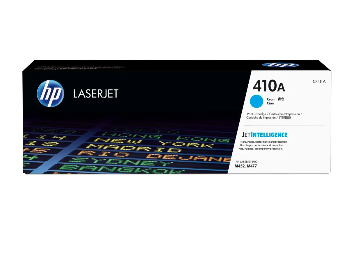 HP Tóner Cian LaserJet Pro 400 M452DN, M452NW, M377DW, M477FDN, M477FDW, M477FNW - 410A