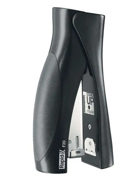 Rapid Ultimate F20 Grapadora Vertical - Hasta 20 Hojas - Para Grapas 24/6 Y 26/6 - Grapado Cerrado Y Clavado - Color Negro